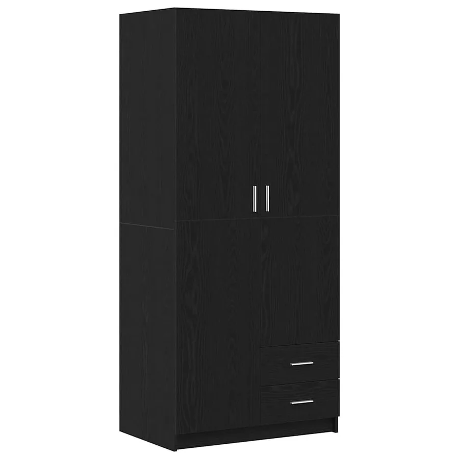 Armoire Chêne noir 80 x 52 x 180 cm Bois d'ingénierie - 2