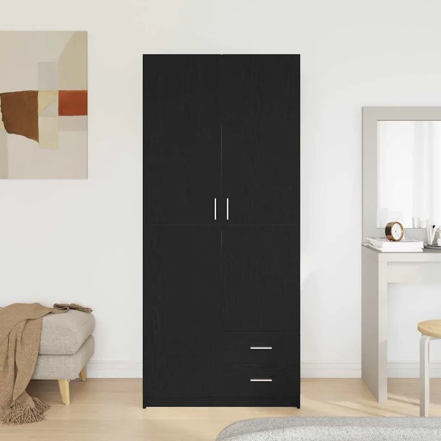 Armoire Chêne noir 80 x 52 x 180 cm Bois d'ingénierie - 4