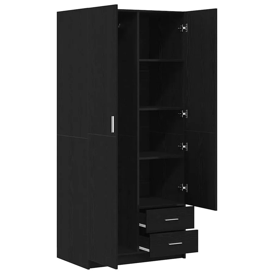 Armoire Chêne noir 80 x 52 x 180 cm Bois d'ingénierie - 5