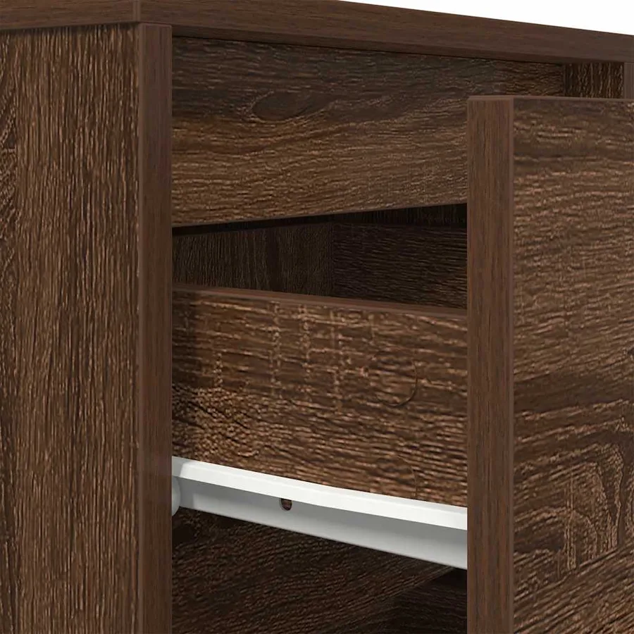 Table de chevet avec lumières LED chêne marron 38x34x65 cm - 10