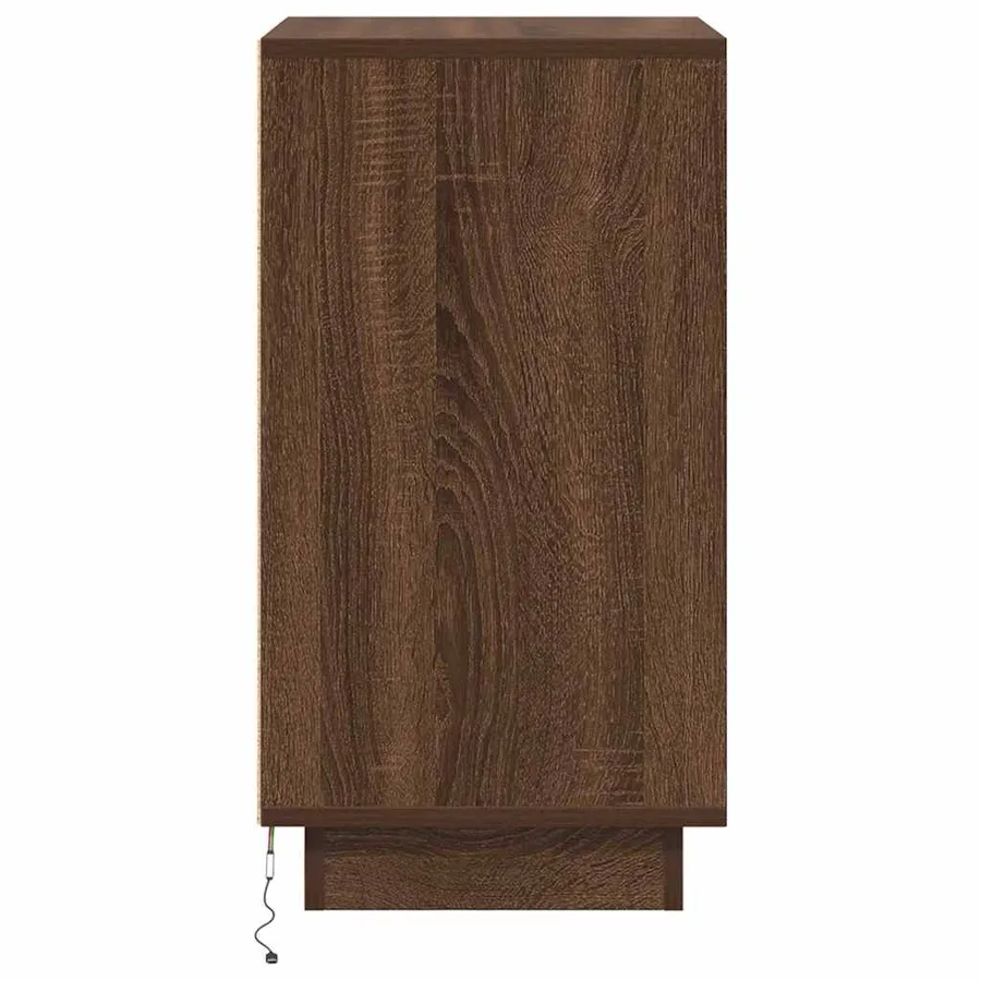 Table de chevet avec lumières LED chêne marron 38x34x65 cm - 8