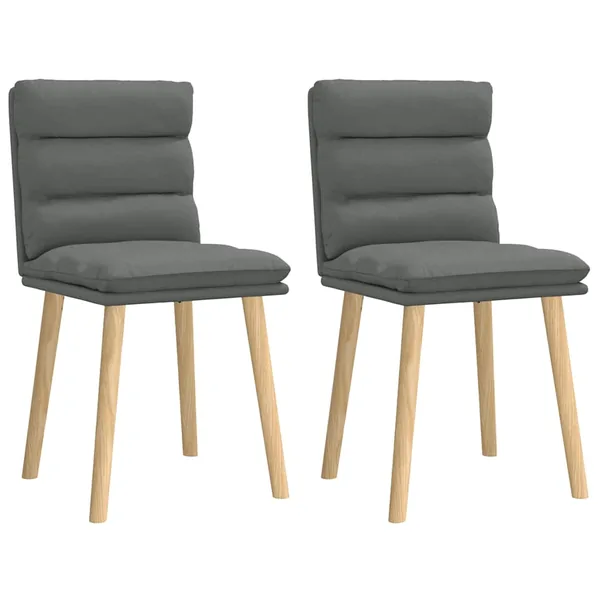Chaises à manger lot de 2 gris foncé tissu