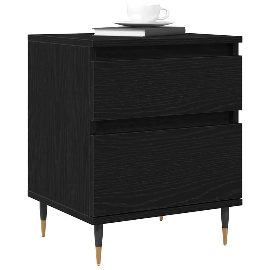Cabinet de chevet avec tiroir 2 pcs Chêne noir 40 x 35 x 50 cm - 3