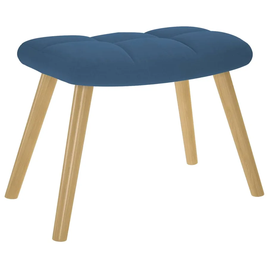Chaise à bascule avec repose-pied Bleu Tissu - 5