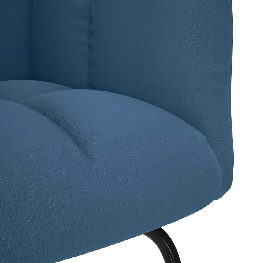 Chaise à bascule avec repose-pied Bleu Tissu - 9
