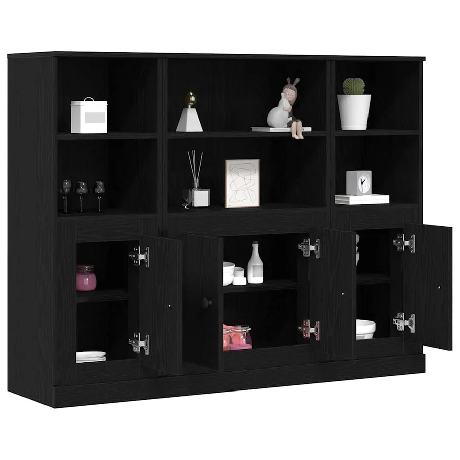 Haut Armoire Chêne noir 132 x 35,5 x 103,5 cm Bois d'ingénierie - 3