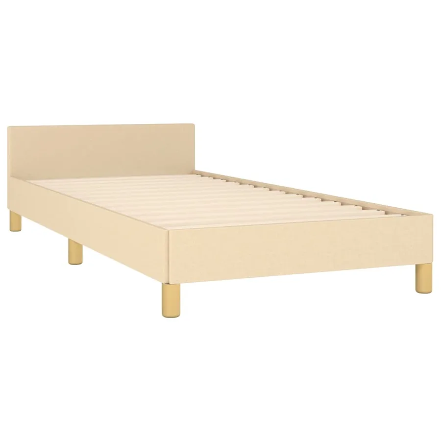 Cadre de lit sans matelas crème 90x190 cm tissu - 5
