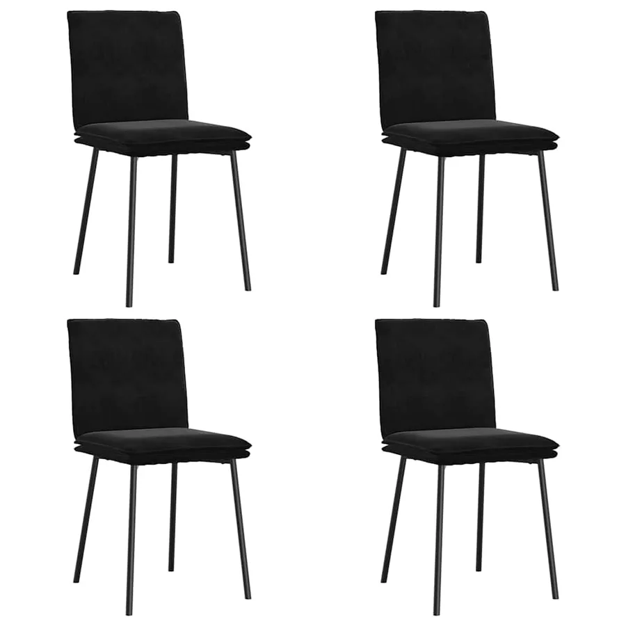 Chaises à manger lot de 4 Noir Velours - 2