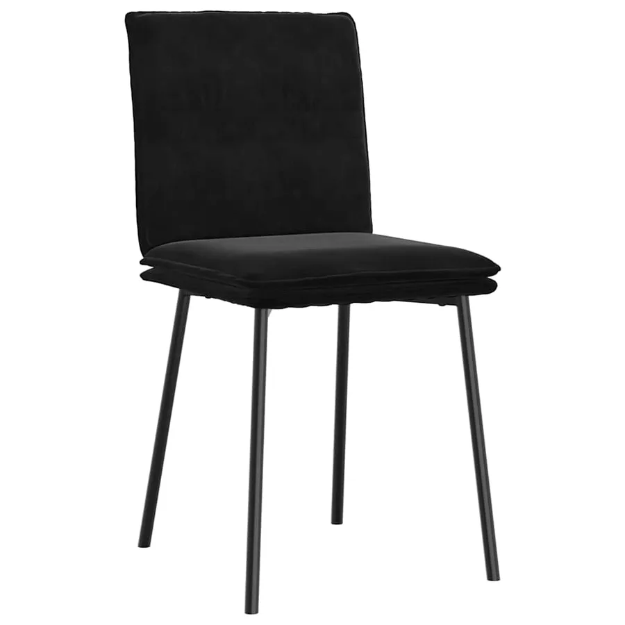 Chaises à manger lot de 4 Noir Velours - 3