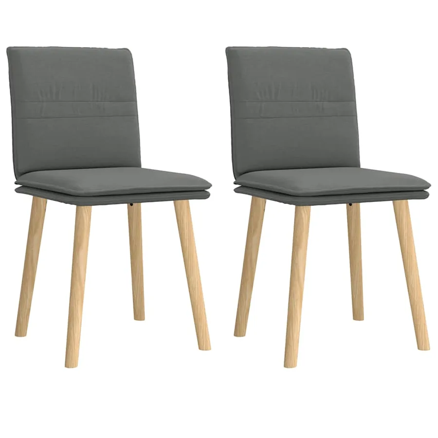 Chaises à manger lot de 2 gris foncé tissu