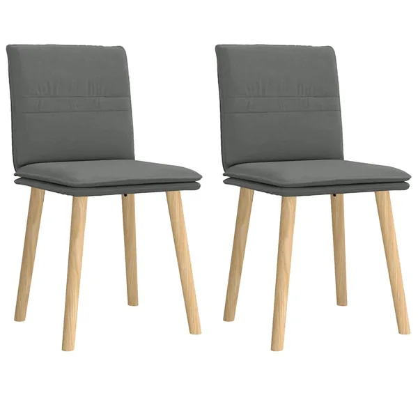 Chaises à manger lot de 2 gris foncé tissu