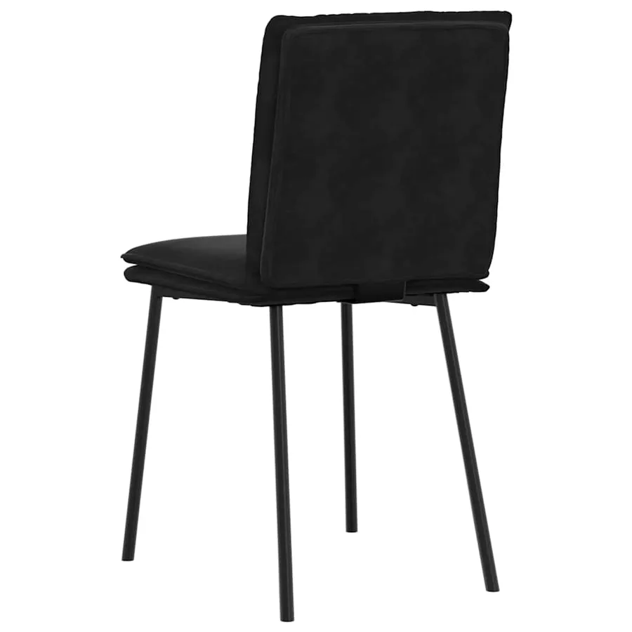 Chaises à manger lot de 6 noir velours - 6