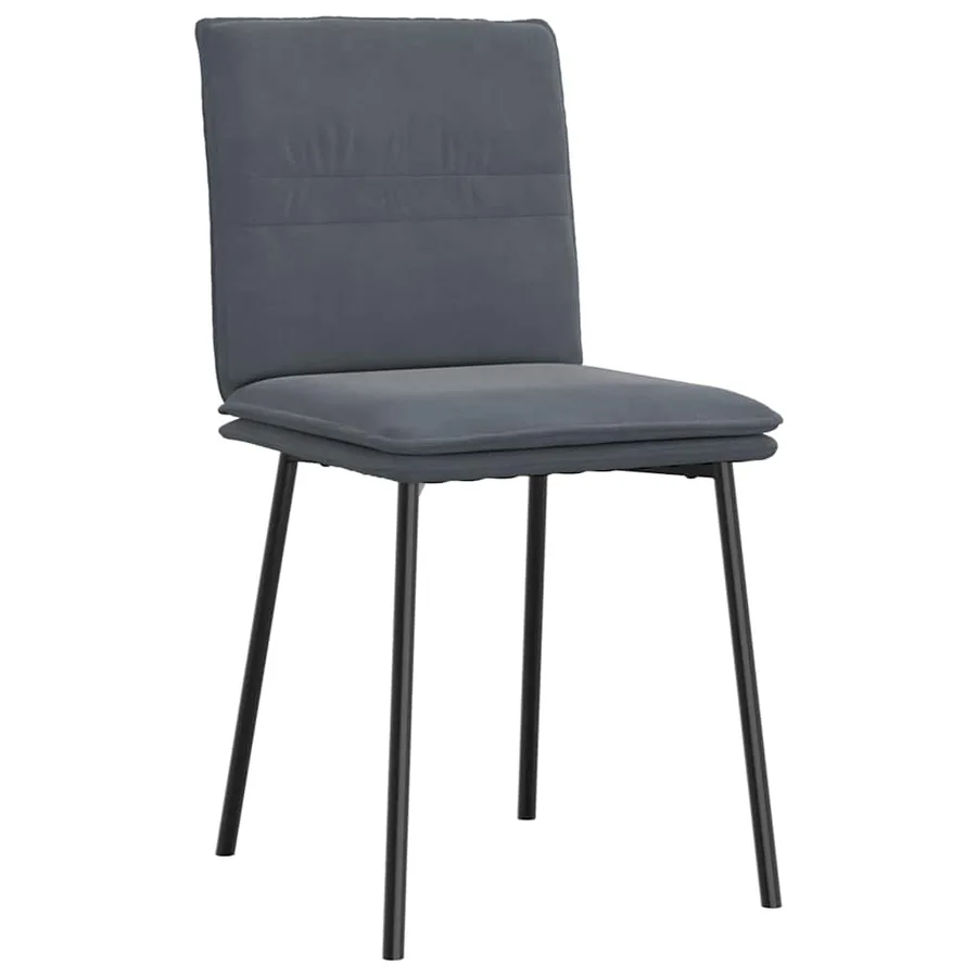 Chaises à manger lot de 6 gris foncé velours - 3