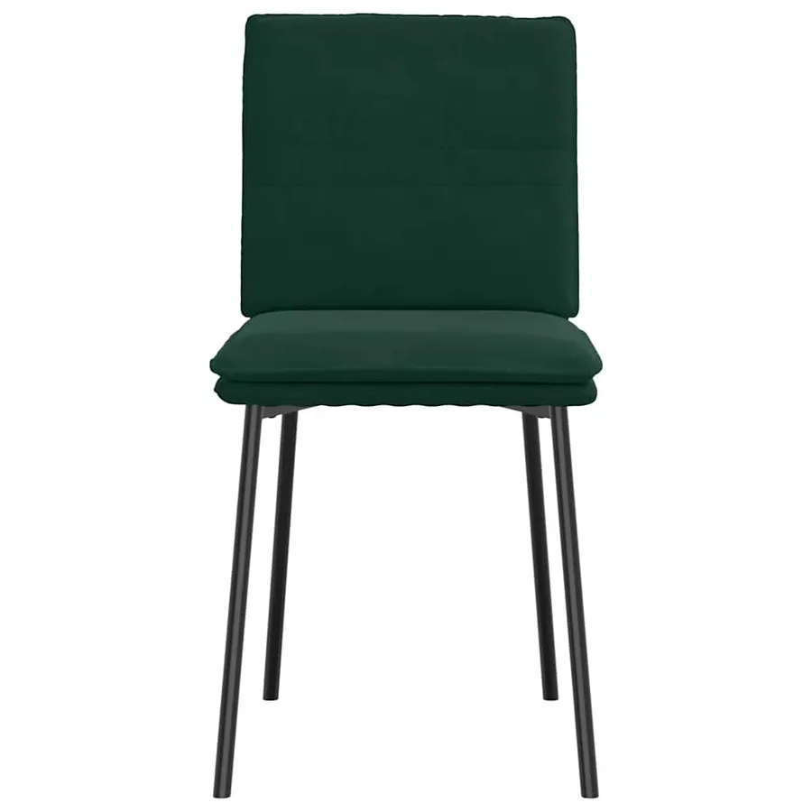 Chaises à manger lot de 4 Vert foncé Velours - 4