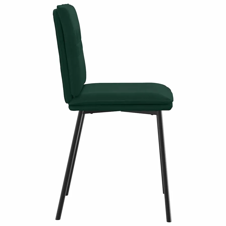 Chaises à manger lot de 4 Vert foncé Velours - 5