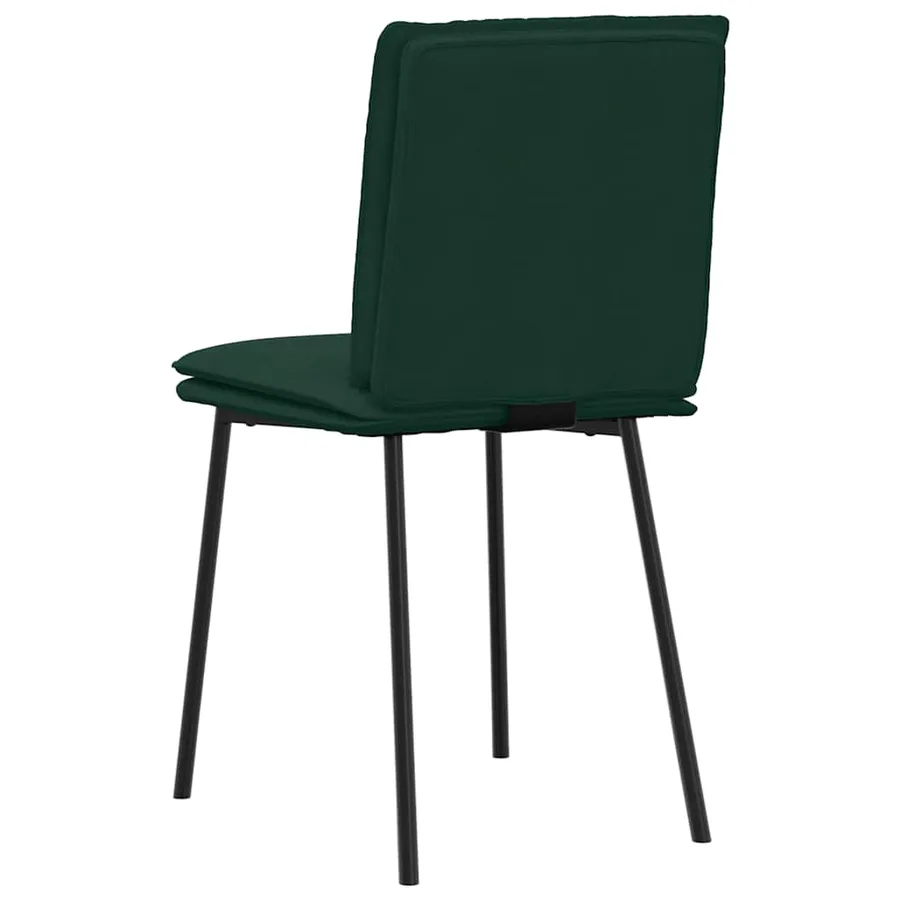 Chaises à manger lot de 4 Vert foncé Velours - 6