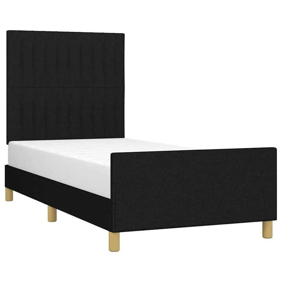 Cadre de lit sans matelas noir 80x200 cm tissu - 3