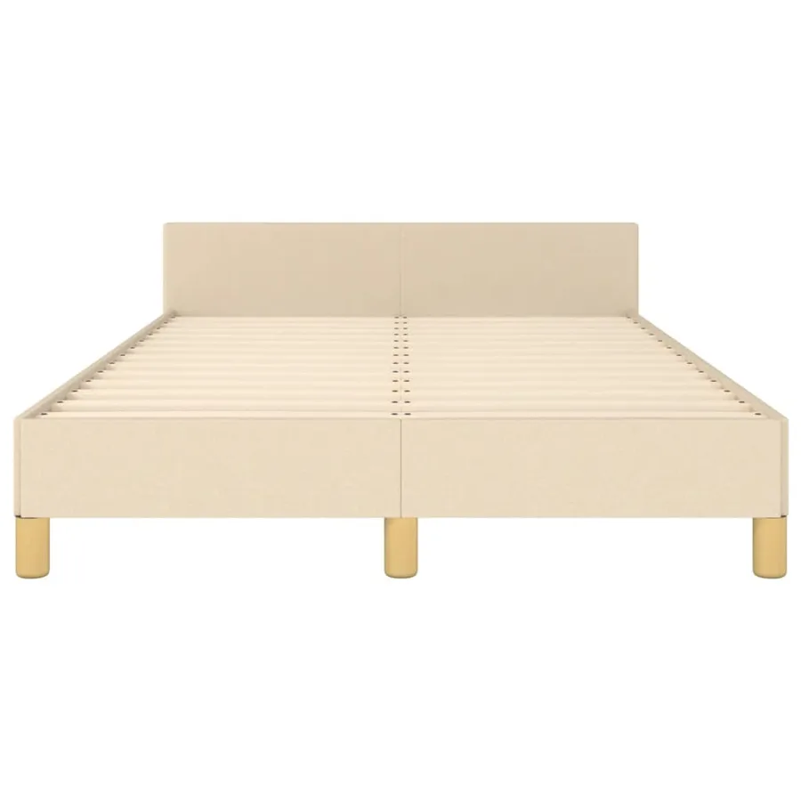 Cadre de lit sans matelas crème 120x200 cm tissu - 6