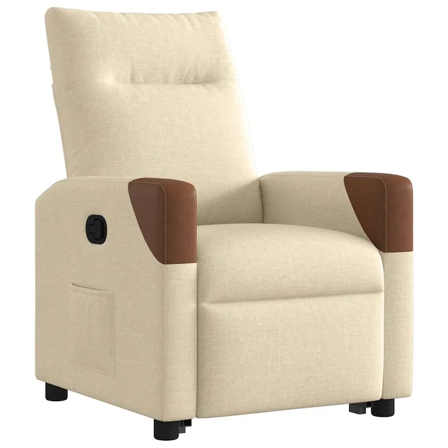 Fauteuil inclinable Crème Tissu - 4