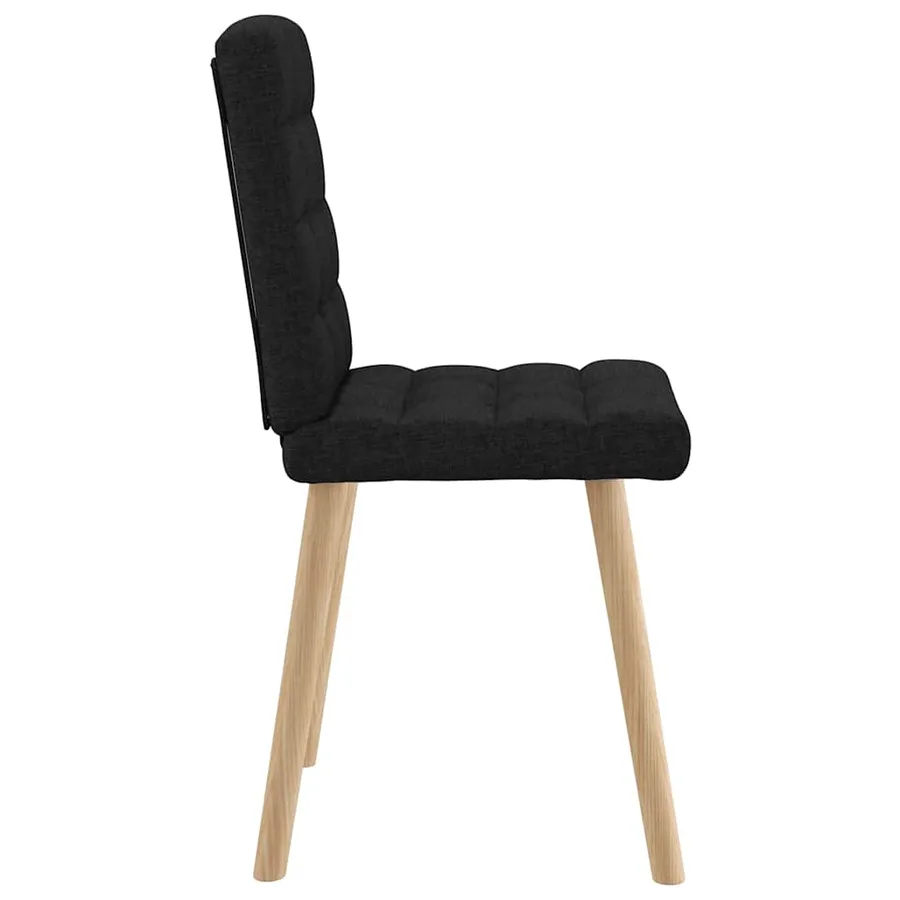 Chaises à manger lot de 6 noir tissu - 5