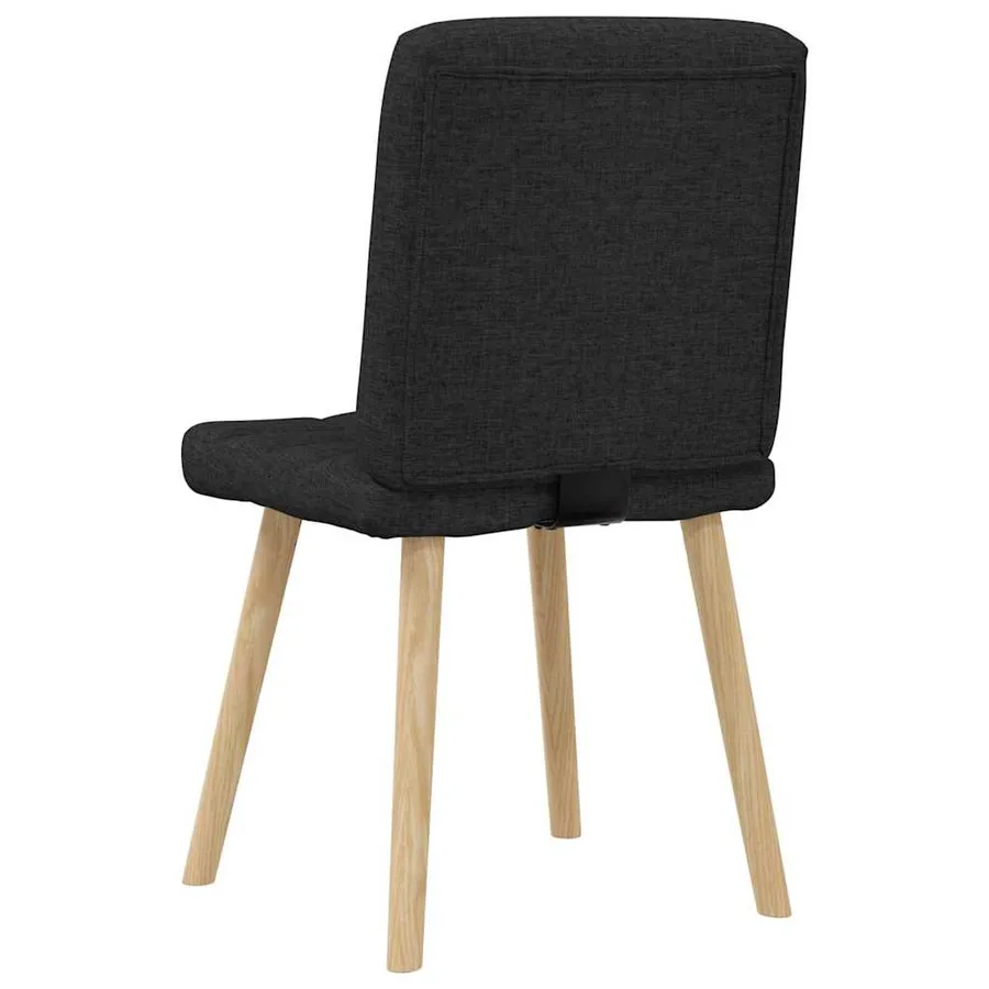 Chaises à manger lot de 6 noir tissu - 6