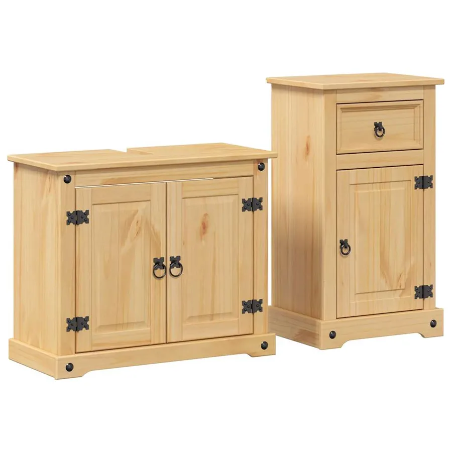Ensemble de meubles salle de bain 2 pcs Corona bois pin massif - 2