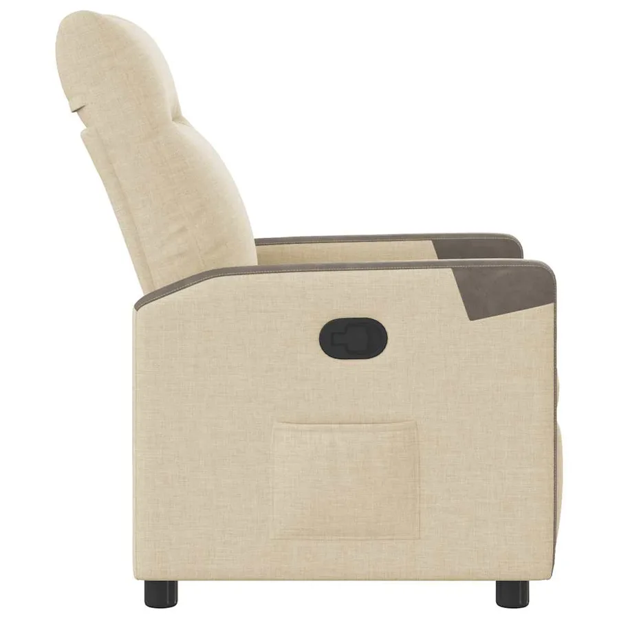 Fauteuil inclinable Crème Tissu - 4