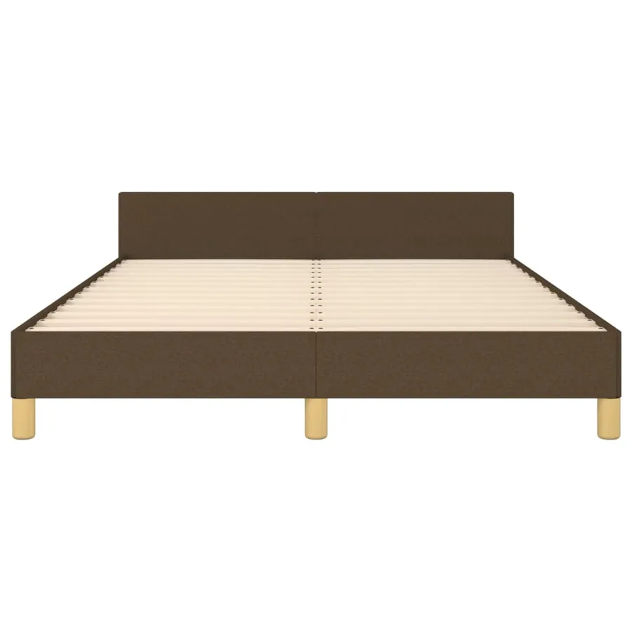Cadre de lit sans matelas marron foncé 140x200 cm tissu - 6