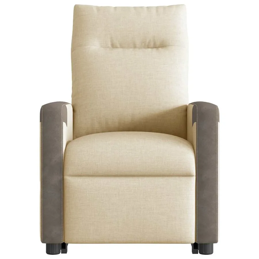 Fauteuil inclinable électrique crème tissu - 5