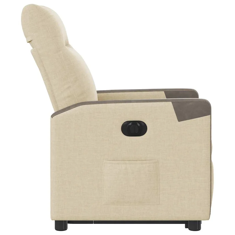 Fauteuil inclinable électrique crème tissu - 6
