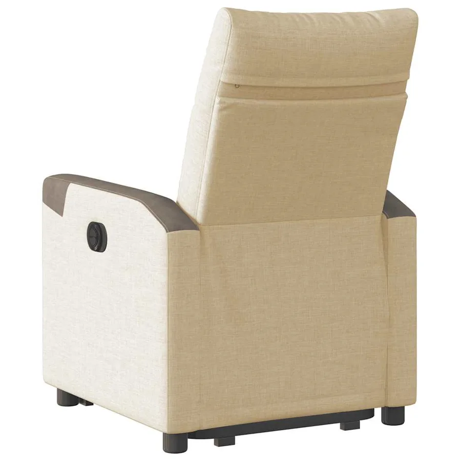 Fauteuil inclinable électrique crème tissu - 7