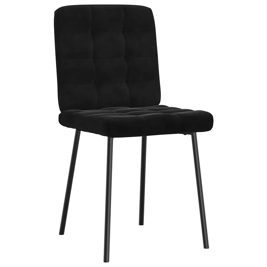 Chaises à manger lot de 6 noir velours - 4