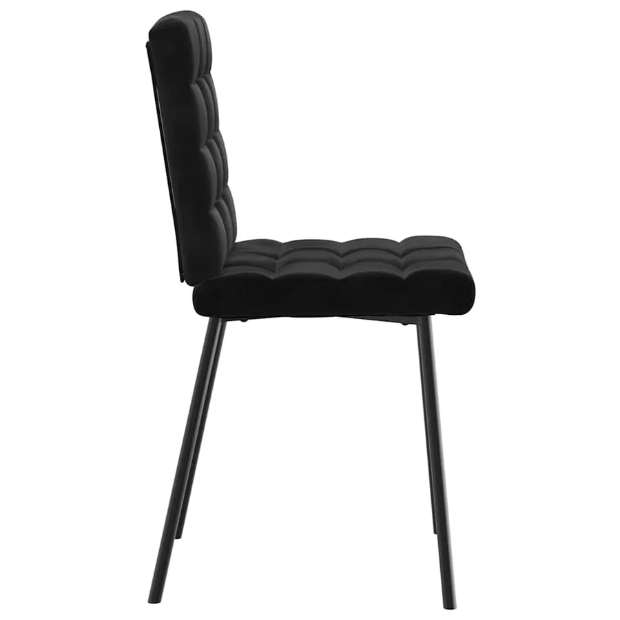 Chaises à manger lot de 6 noir velours - 5