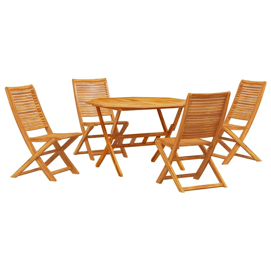 Ensemble de salle à manger pour jardin 5 pcs Marron - 2