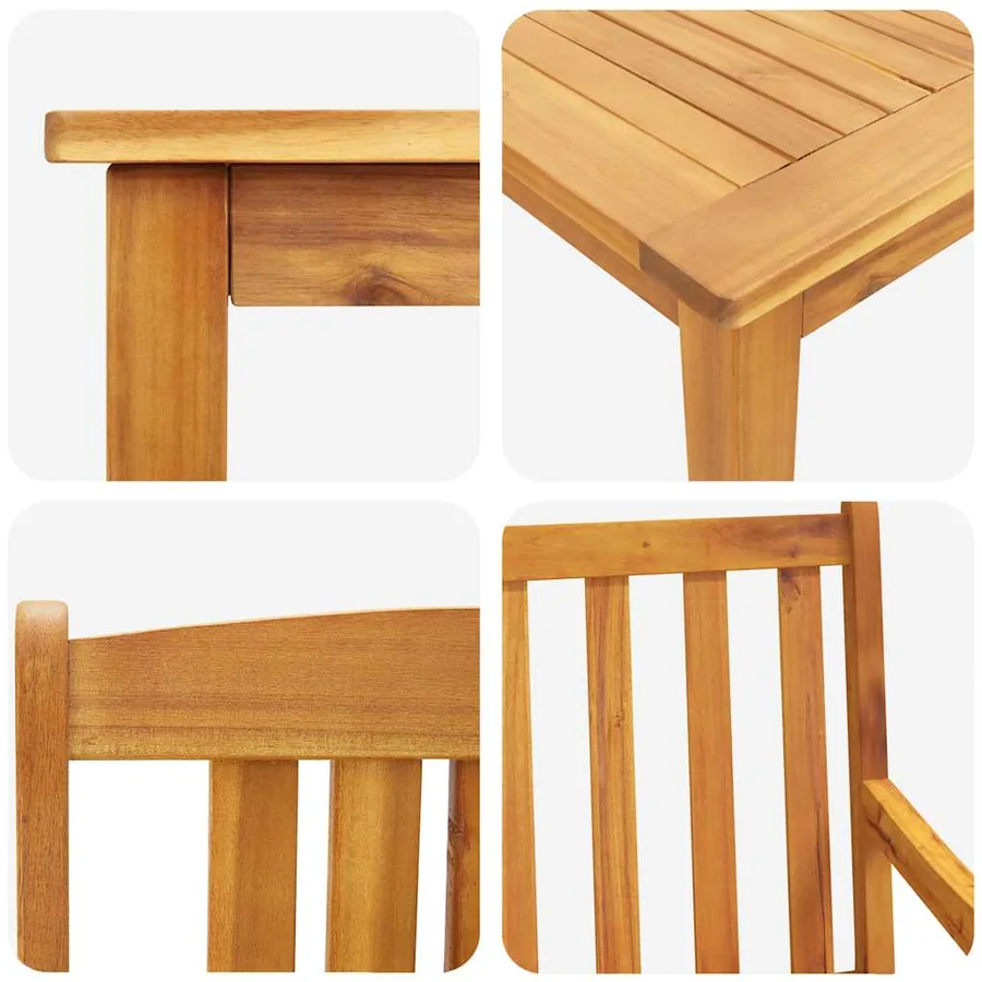 Ensemble de salle à manger pour jardin 9 pcs Marron - 11