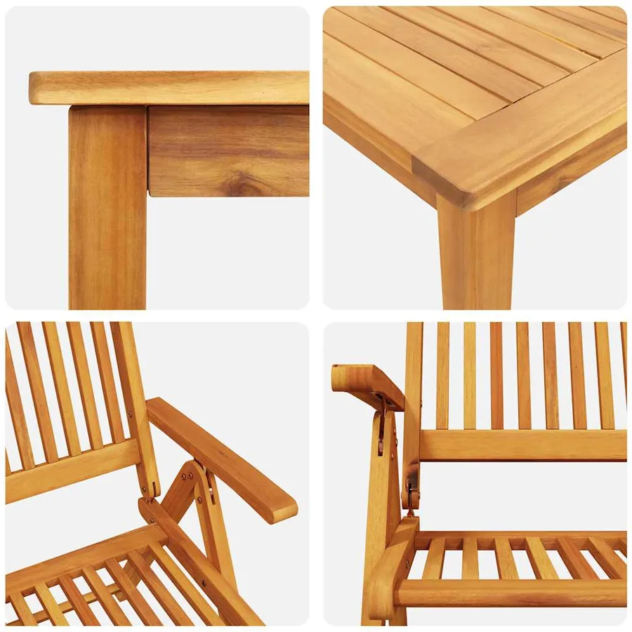 Ensemble de salle à manger pour jardin Pliable 7 pcs Marron - 11