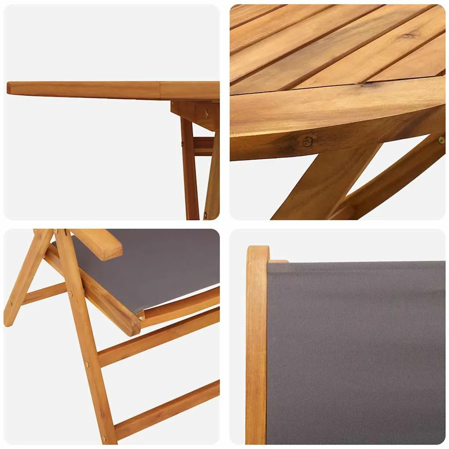 Ensemble de salle à manger pour jardin 5 pcs Anthracite - 8