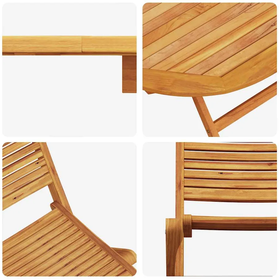 Ensemble de salle à manger pour jardin 9 pcs Marron - 11