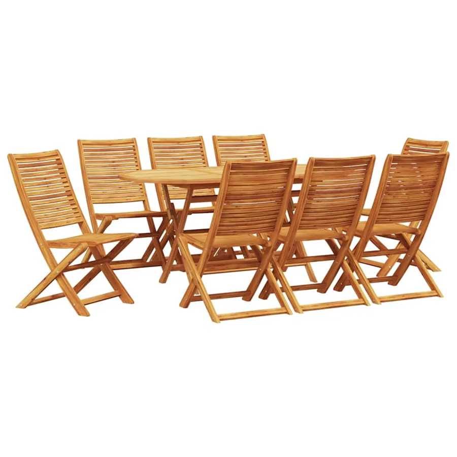 Ensemble de salle à manger pour jardin 9 pcs Marron - 2