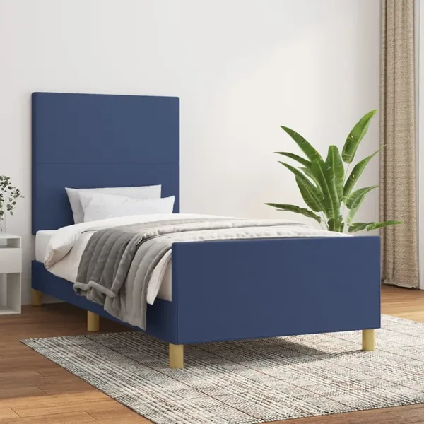 Cadre de lit sans matelas bleu 80x200 cm tissu