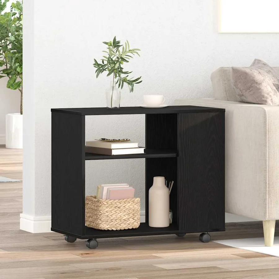 Table d'appoint en chêne noir 70 x 35 x 60 cm Bois d'ingénierie - 3