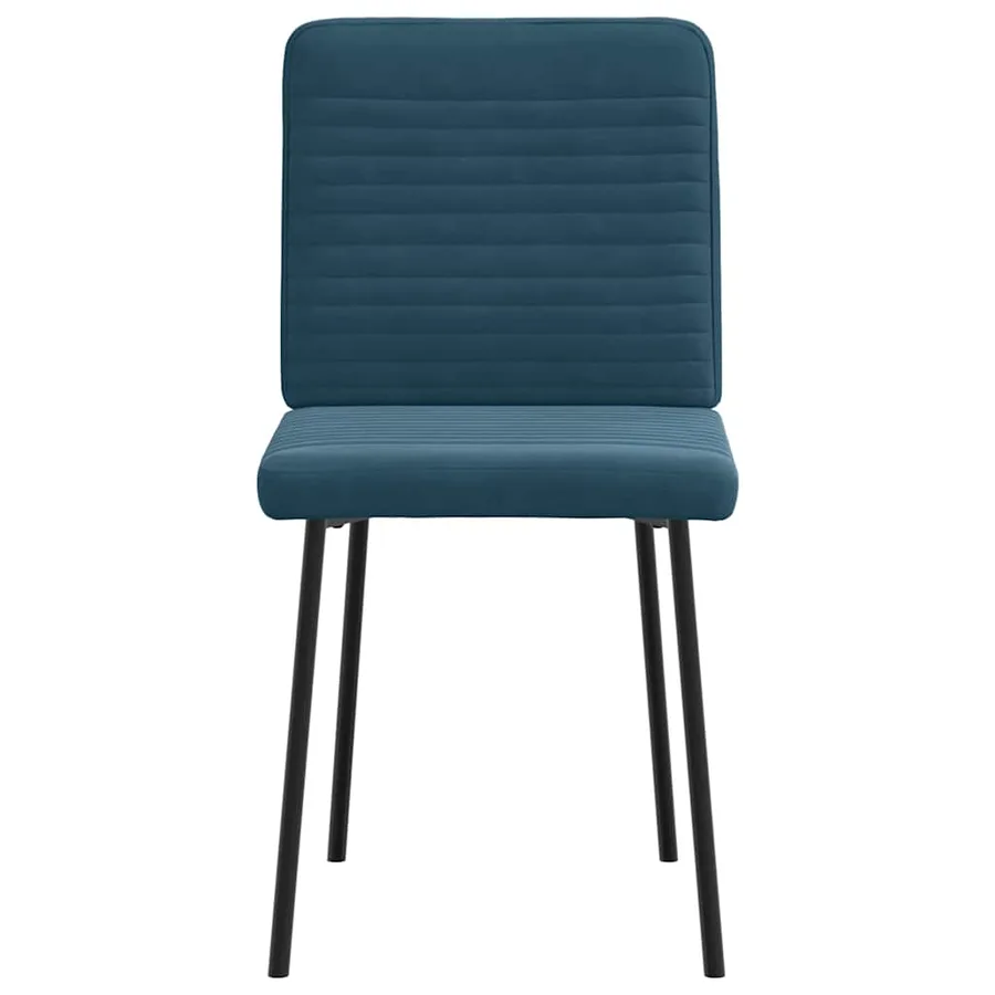 Chaises à manger lot de 4 Bleu Velours - 4