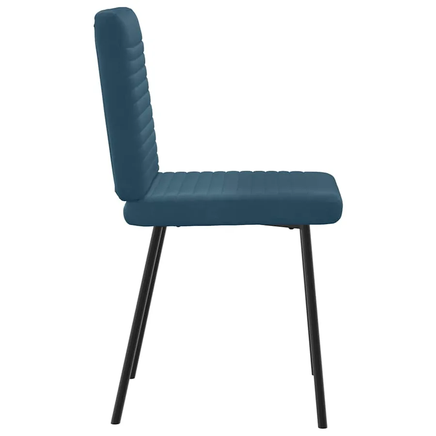 Chaises à manger lot de 4 Bleu Velours - 5
