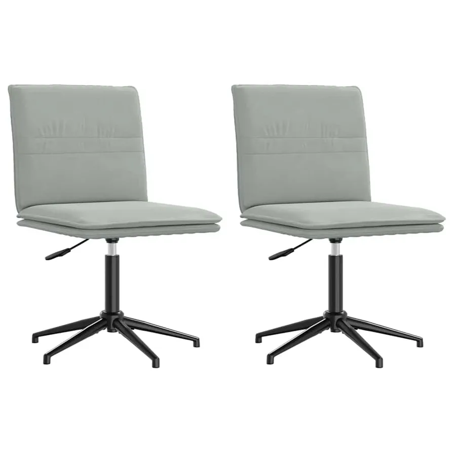 Chaises à manger lot de 2 Gris clair Velours - 2