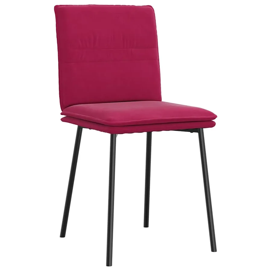 Chaises à manger lot de 2 Rouge bordeaux Velours - 3