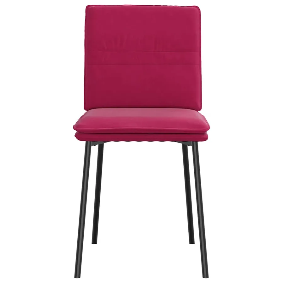 Chaises à manger lot de 2 Rouge bordeaux Velours - 4
