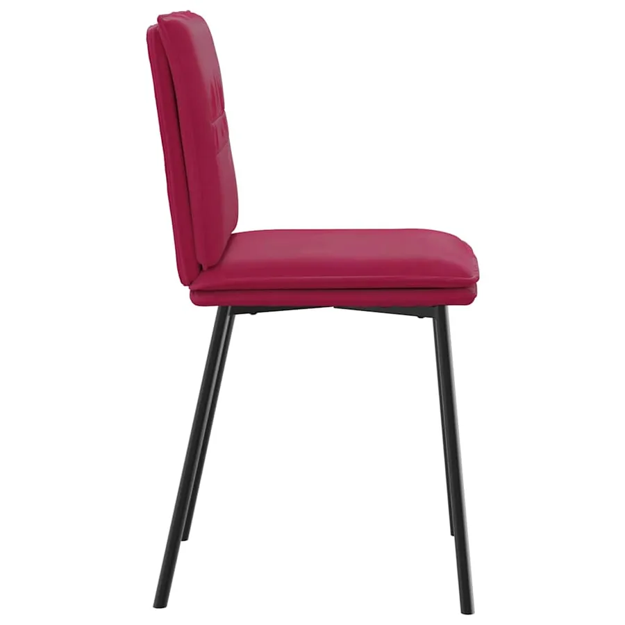 Chaises à manger lot de 2 Rouge bordeaux Velours - 5