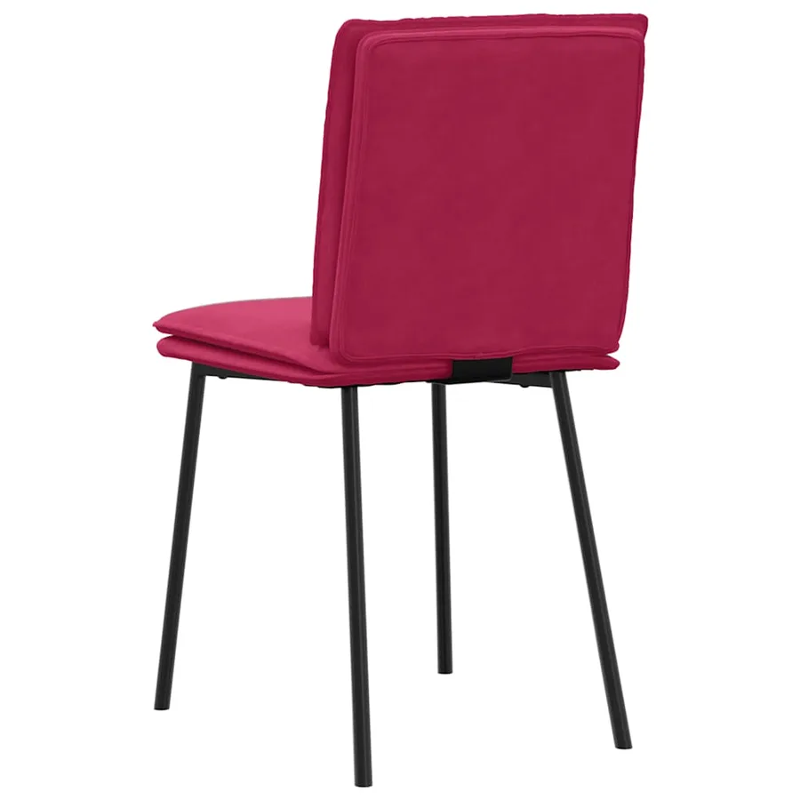 Chaises à manger lot de 2 Rouge bordeaux Velours - 6