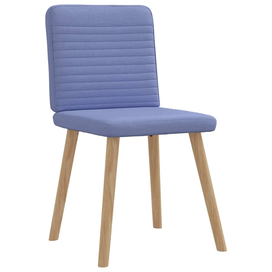 Chaises à manger lot de 6 bleu jean tissu - 3