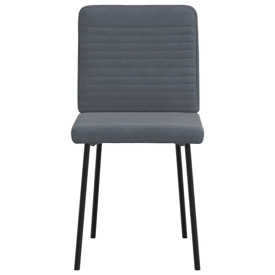 Chaises à manger lot de 4 Gris foncé Velours - 4